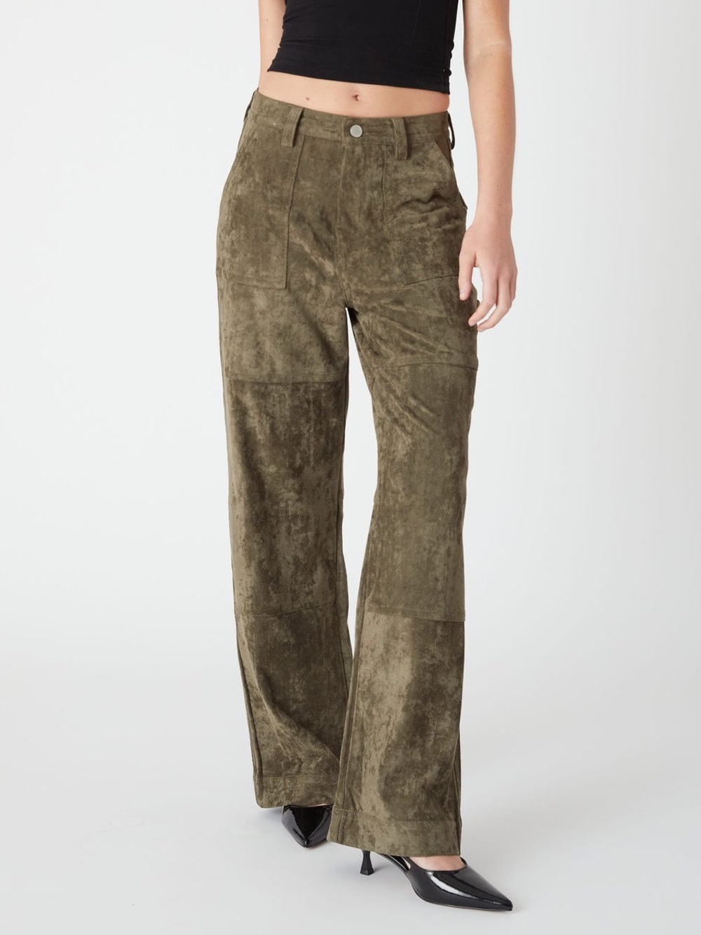 Blank NYC Olive Suede Pants
